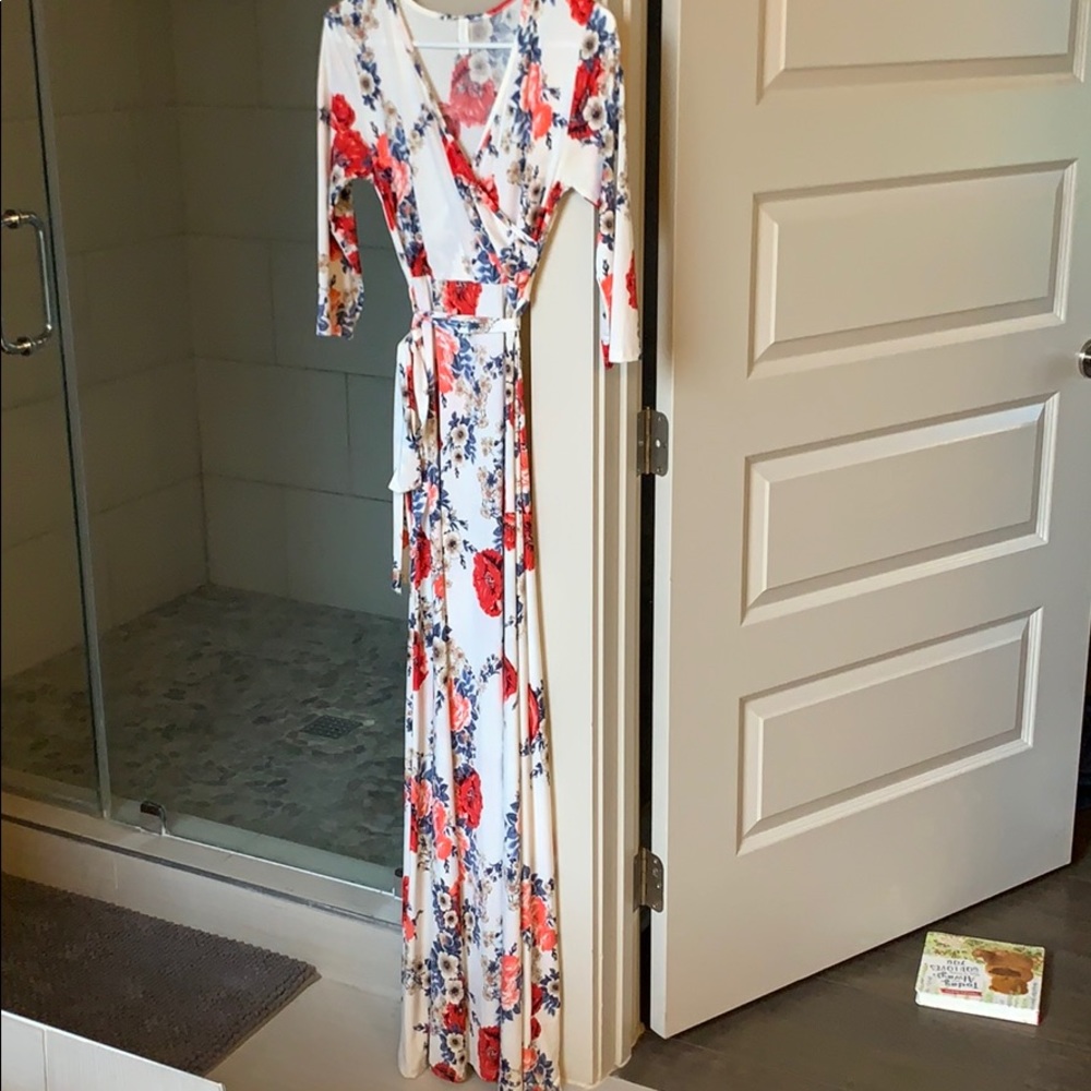 Maxi wrap maternity dress